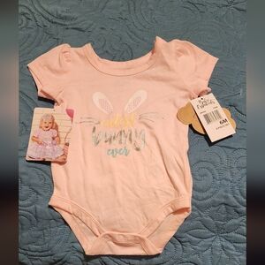 Adorable Bunny Baby Onesie - Pink and Yellow